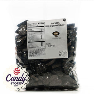 Black Foil Chocolate Hearts - 2lb Bulk CandyStore.com