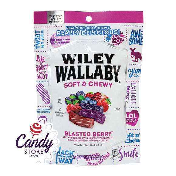 Blasted Berry Licorice Wiley Wallaby - 12ct Peg Bags CandyStore.com
