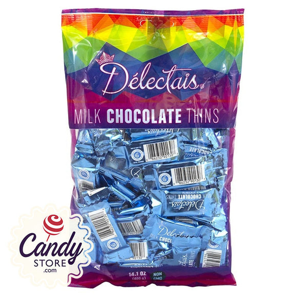 Blue Delectais Milk Chocolate Thins Bags - 14.1oz CandyStore.com