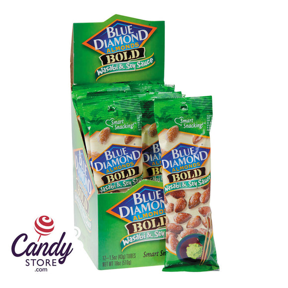 Blue Diamond Wasabi And Soy Sauce Almonds 1.5oz Bag - 12ct CandyStore.com
