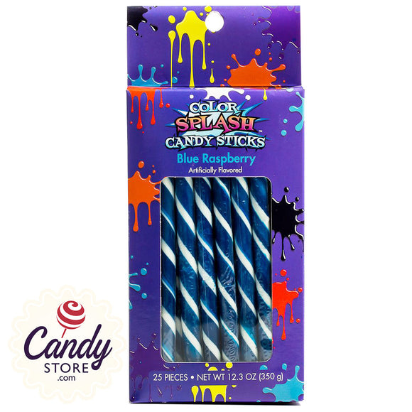 Blue Raspberry Candy Sticks Color Splash - 25ct CandyStore.com