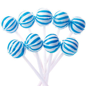 Blue Striped Ball Petite Lollipops - 400ct CandyStore.com
