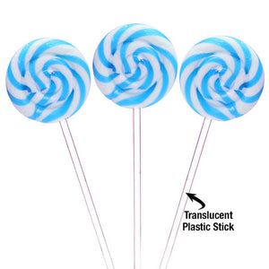 Blue Swipple Pops - 48ct Raspberry Petite Swirly Lollipops CandyStore.com