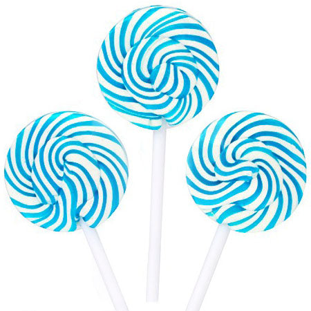 Blue & White Squiggly Pops Lollipops - 48ct CandyStore.com