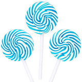 Blue & White Squiggly Pops Lollipops - 48ct CandyStore.com