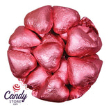 Bright Pink Foil Chocolate Hearts - 10lb CandyStore.com