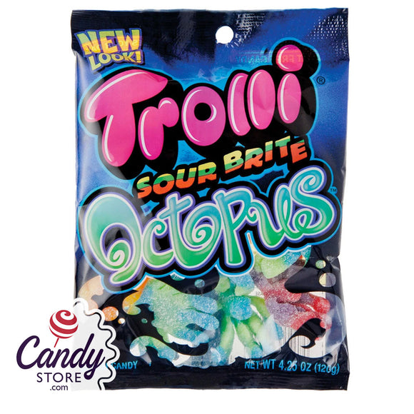 Brite Octopus Sour Gummi Trolli Candy - 12ct Peg Bags CandyStore.com