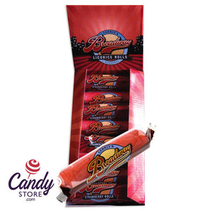 Broadway Licorice Rolls Strawsberry Red - 24ct CandyStore.com