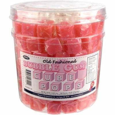 Bubble Gum Cube Pop Jar - 100ct CandyStore.com