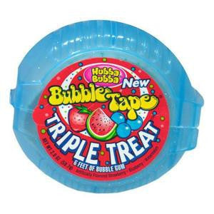Hubba Bubba Triple Treat Bubble Tape, Strawberry, Blueberry