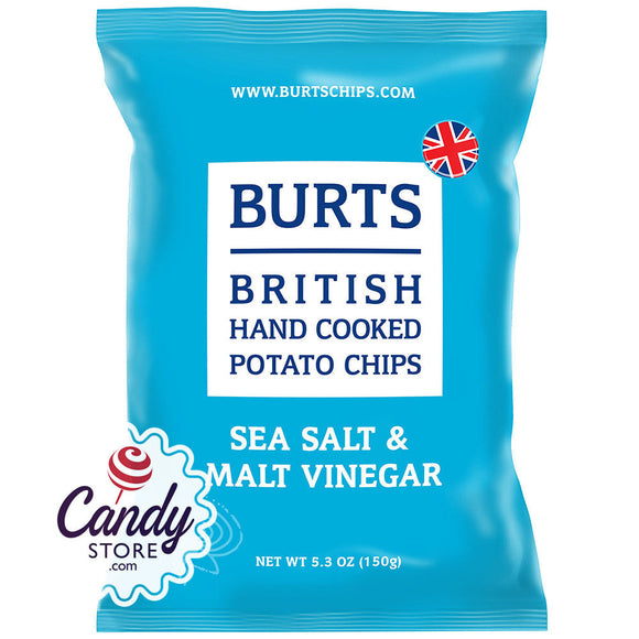 Burts Sea Salt And Malted Vinegar Chips 5.3oz Bags - 10ct CandyStore.com