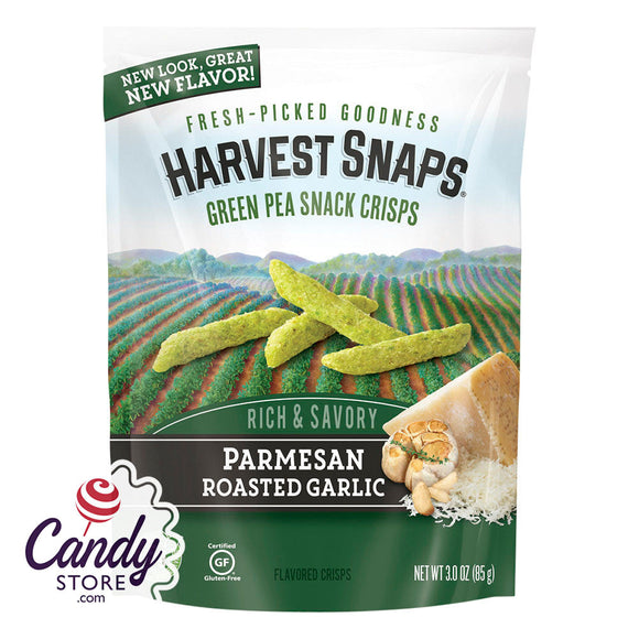 Calbee Harvest Snaps Parmesan Roasted Garlic Snapea Crisps 3oz Pouch - n/a CandyStore.com