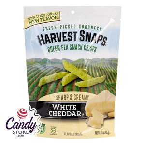Calbee Harvest Snaps White Cheddar Green Pea Crisps 3oz Pouch - n/a CandyStore.com