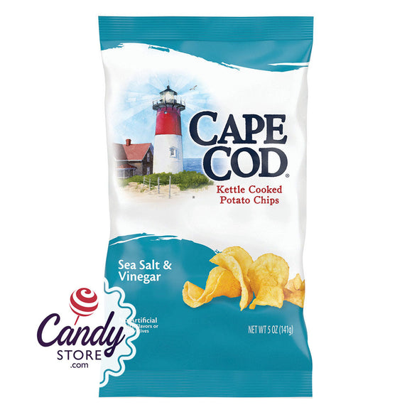 Cape Cod Sea Salt & Vinegar Potato Chips 5oz Bags - 8ct CandyStore.com