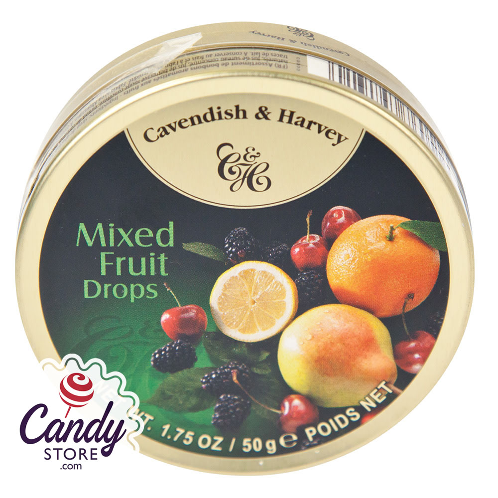 Cavendish & Harvey Mixed Fruit Drops 1.75oz Tin 7ct