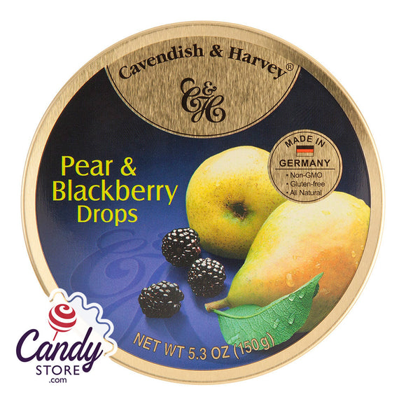 Cavendish & Harvey Pear & Blackberry Drops 5.3oz Tin - 12ct CandyStore.com