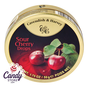 Cavendish & Harvey Sour Cherry Drops 1.75oz Tin - 7ct CandyStore.com