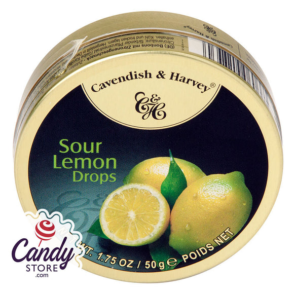 Cavendish & Harvey Sour Lemon Drops 1.75oz Tin - 7ct CandyStore.com