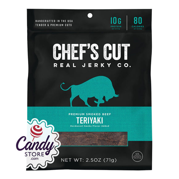 Chef's Cut Asian Teriyaki Steak Jerky 2.5oz Bags - 8ct CandyStore.com