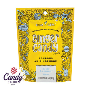 Chewy Lemon Gem Gem Ginger Candy - 12ct Peg Bags CandyStore.com