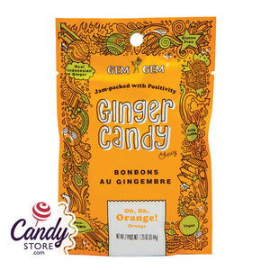 Chewy Orange Gem Gem Ginger Candy - 12ct Peg Bags CandyStore.com