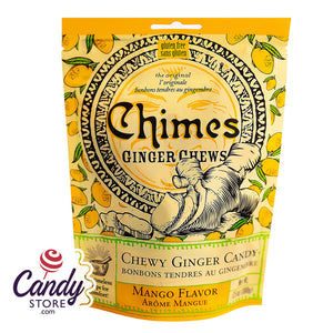 Chimes Mango Ginger Chews 3.5oz Peg Bags - 72ct CandyStore.com