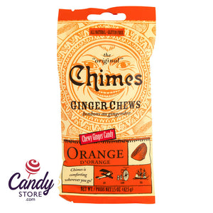 Chimes Orange Ginger Chews 1.5oz Bag - 12ct CandyStore.com