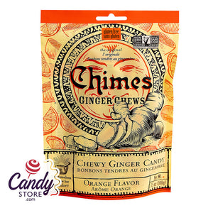 Chimes Orange Ginger Chews 3.5oz Peg Bags - 72ct CandyStore.com