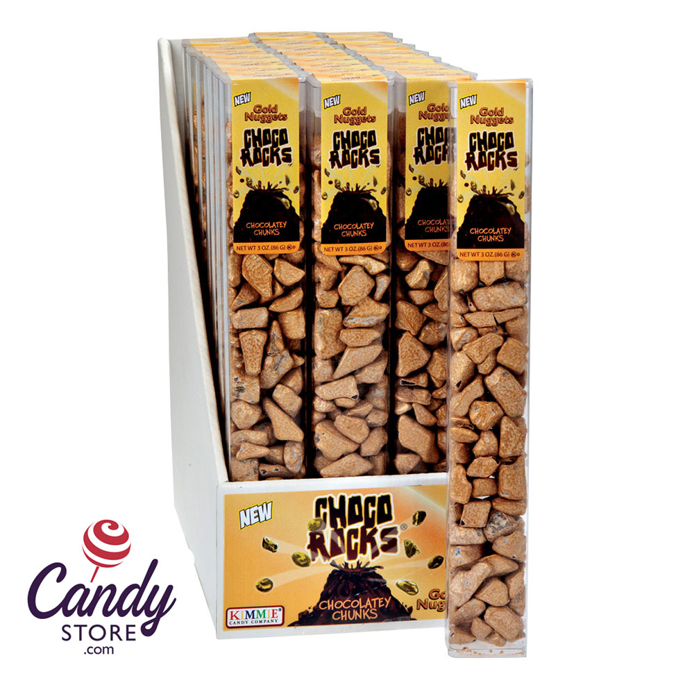 Choco Rocks Gold Nuggets 3oz Tube - 12ct | CandyStore.com