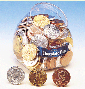 Chocolate Coins - 72ct Tub CandyStore.com