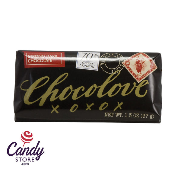 Chocolove Xoxo 70% Strong Dark Chocolate Mini Bars - 12ct CandyStore.com