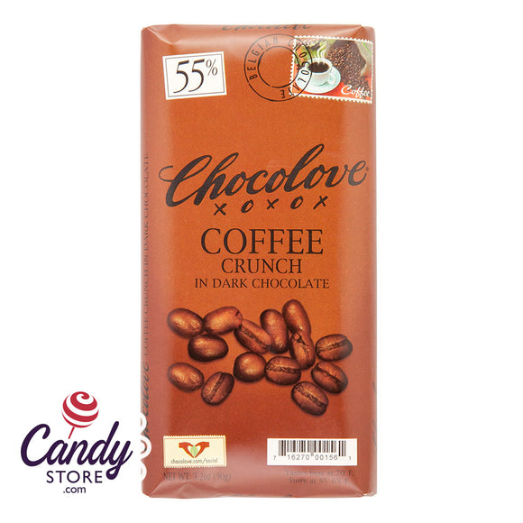 Chocolove Xoxo Coffee Crunch Dark Chocolate Bars - 12ct CandyStore.com