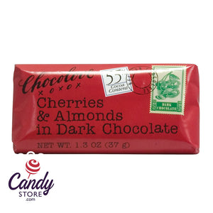 Chocolove Xoxo Dark Chocolate Cherry and Almond Mini Bars - 12ct CandyStore.com