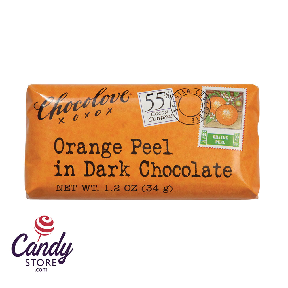 Chocolove Xoxo Orange Peel Dark Chocolate Mini Bars 12ct