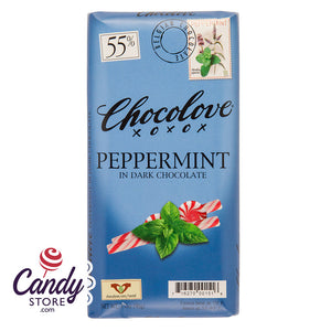 Chocolove Xoxo Peppermint Dark Chocolate Bars - 12ct CandyStore.com
