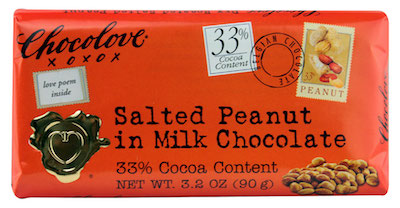 Chocolove Xoxo Salted Peanut Milk Chocolate Bars - 12ct CandyStore.com
