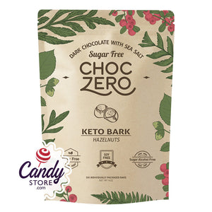 Choczero No Sugar Added Keto Bark Milk Chocolate Hazelnut 6oz - 12ct CandyStore.com