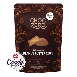 Choczero Sugar Free Dark Chocolate Peanut Butter Cups 3oz Pouch - 12ct CandyStore.com