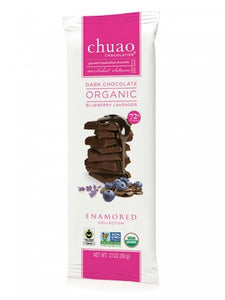 Chuao Dark Chocolate Blueberry Lavender Organic Bars - 24ct CandyStore.com