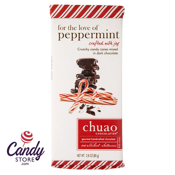 Chuao Dark Chocolate For The Love Of Peppermint 2.8oz Bar - 12ct CandyStore.com
