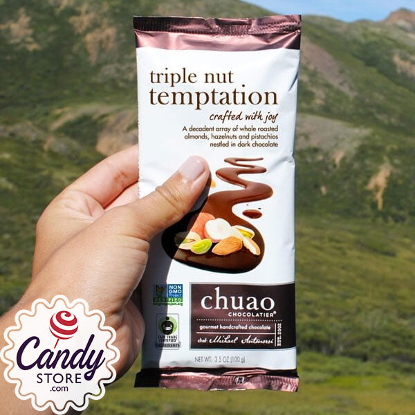 Chuao Triple Nut Temptation Dark Chocolate Bars - 10ct