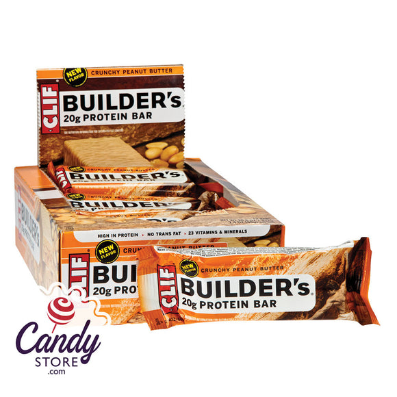 Clif Builder's Crunchy Peanut Butter 2.4oz Bar - 12ct CandyStore.com