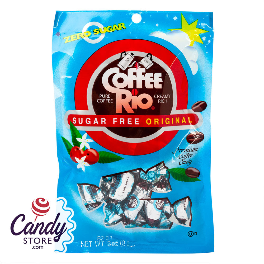 Coffee Rio Original Sugar Free Premium Coffee Candy 3oz Peg Bags 12ct