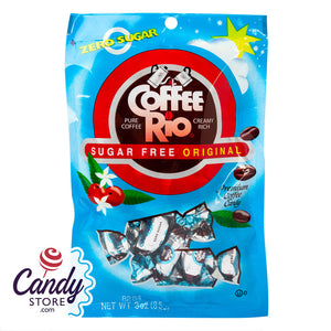 Coffee Rio Original Sugar Free Premium Coffee Candy 3oz Peg Bags - 12ct CandyStore.com