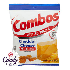 Combos Cheddar Cheese Baked Cracker 6.3oz Peg Bag - 12ct CandyStore.com