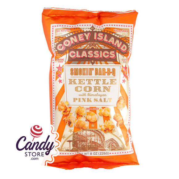 Coney Island Smokin' Bbq Kettle Corn 8oz Bags - 12ct CandyStore.com