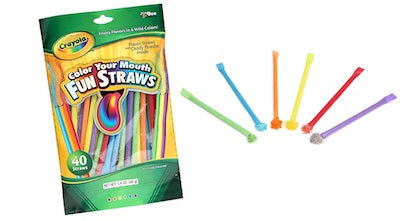 Crayola Color Your Mouth Fun Straws Bags - 12ct CandyStore.com