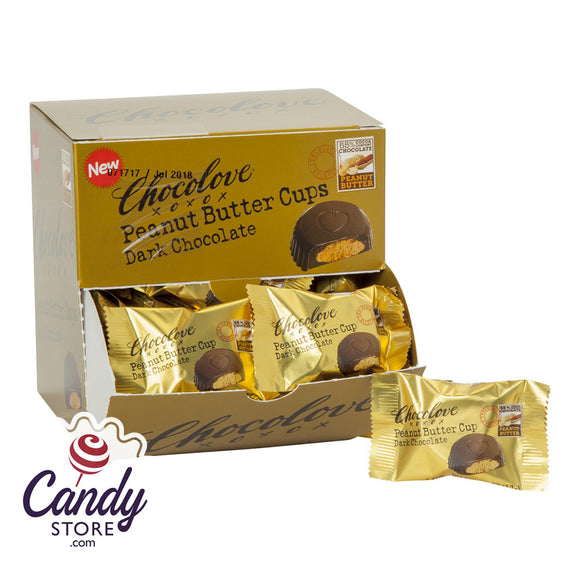 Dark Chocolate Chocolove Peanut Butter Cups 0.6oz - 50ct CandyStore.com