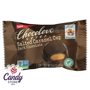 Dark Chocolate Chocolove Salted Caramel Cups 0.6oz - 50ct CandyStore.com