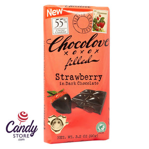 Dark Chocolate Chocolove Strawberry 3.2oz Bar - 10ct CandyStore.com